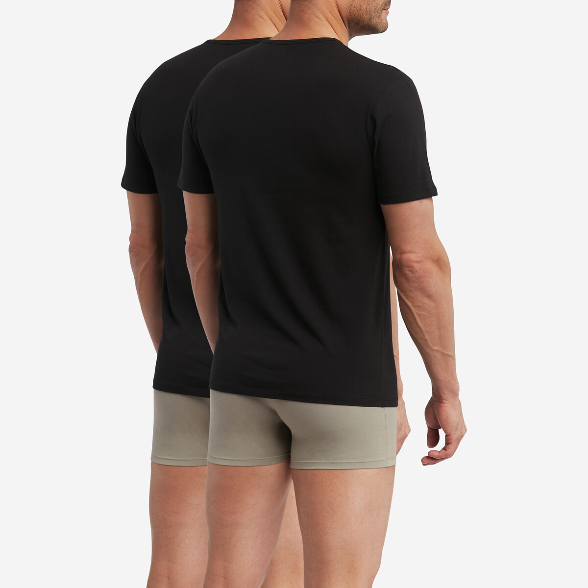 Lote de 2 t-shirts de gola redonda, Regul'Activ preto , DIM