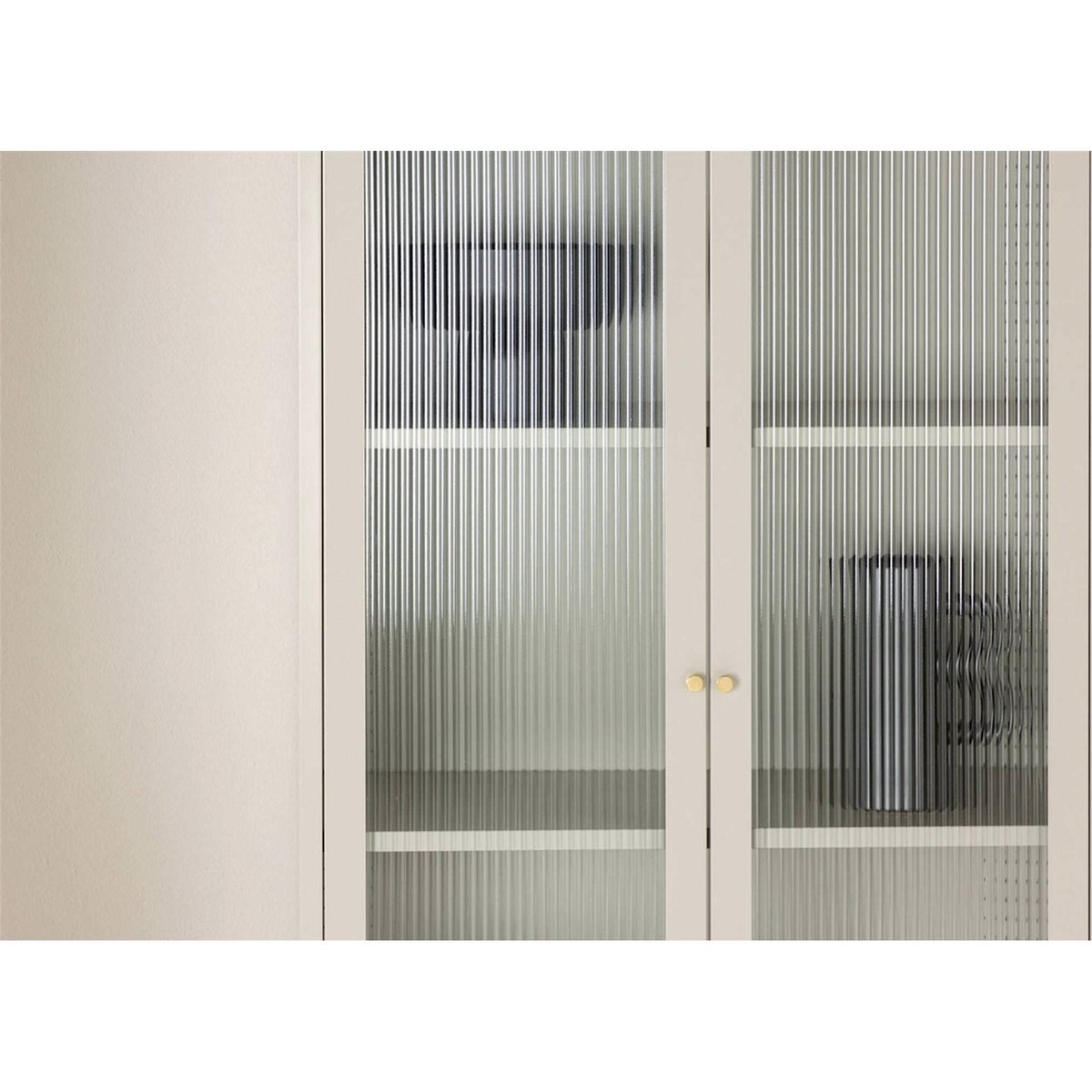 Vitrine haute 2 portes vitrées BEQUITI beige, RECOLLECTION