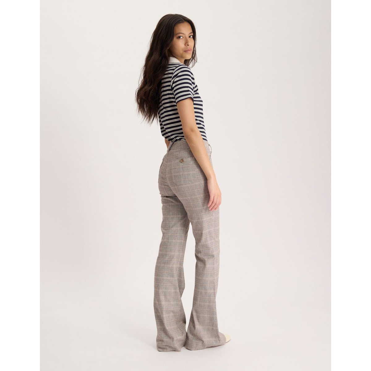 Pantalon Charlotte en coton marron, INES DE LA FRESSANGE PARIS