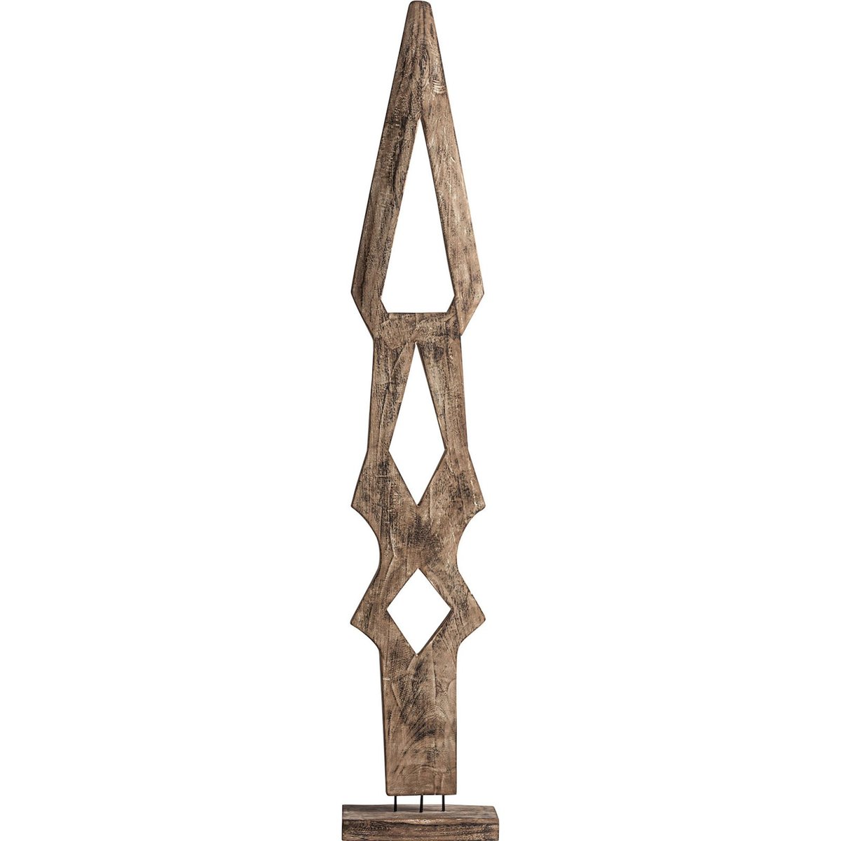 Sculpture ethnique en bois de suar marron vieilli, RECOLLECTION