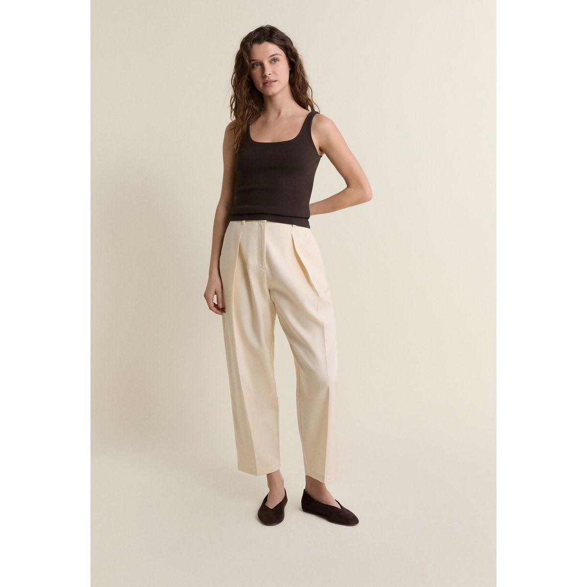 Débardeur en coton TINA marron, ETAM