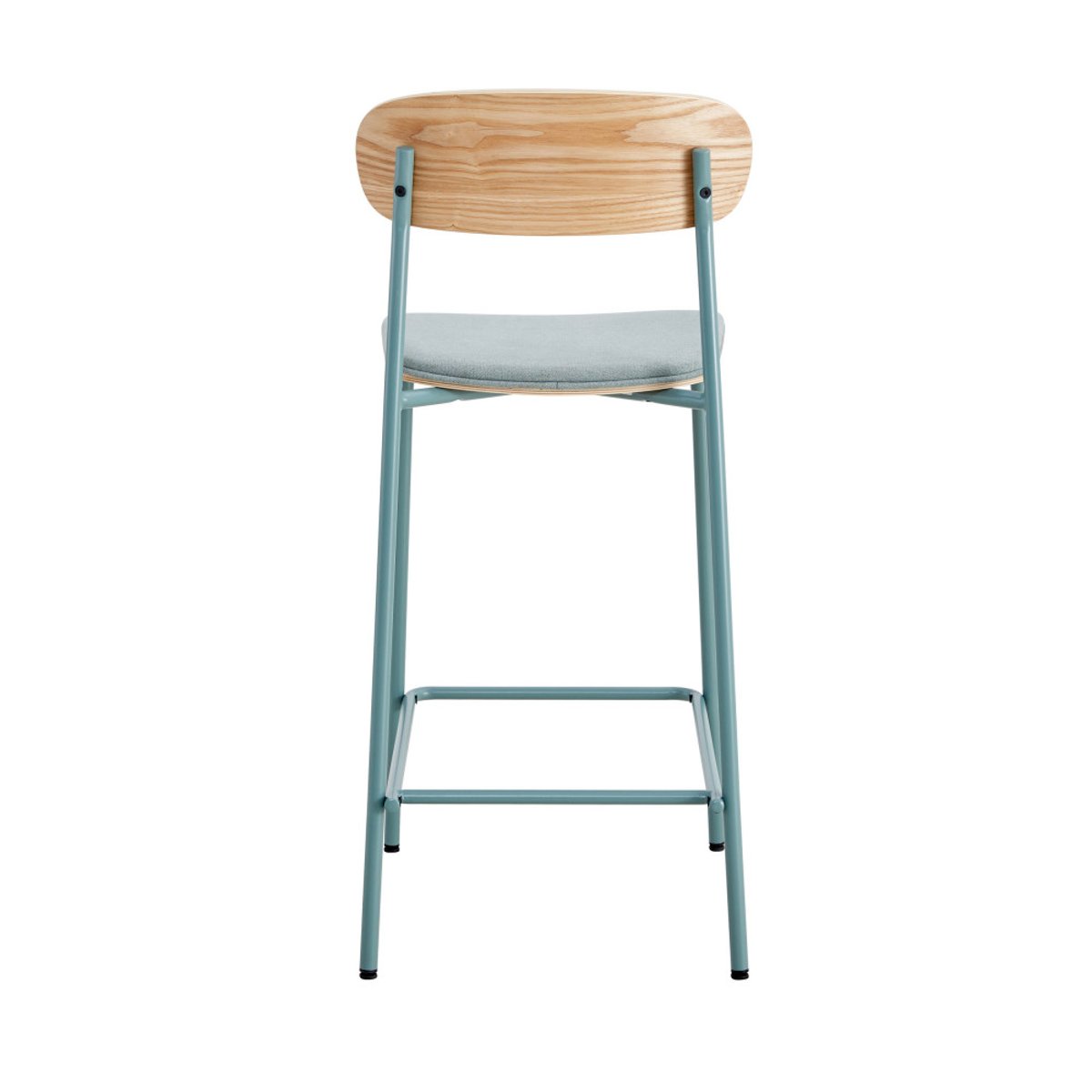 Lot de 2 chaises de bar en tissu et métal 66 cm- ARNO vert d'eau, DRAWER