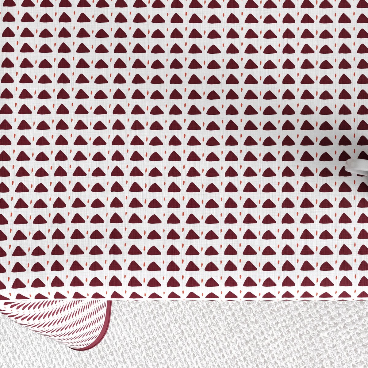 Nappe rectangulaire anti tache Coton Tilak Aubergine blanc, EDEN