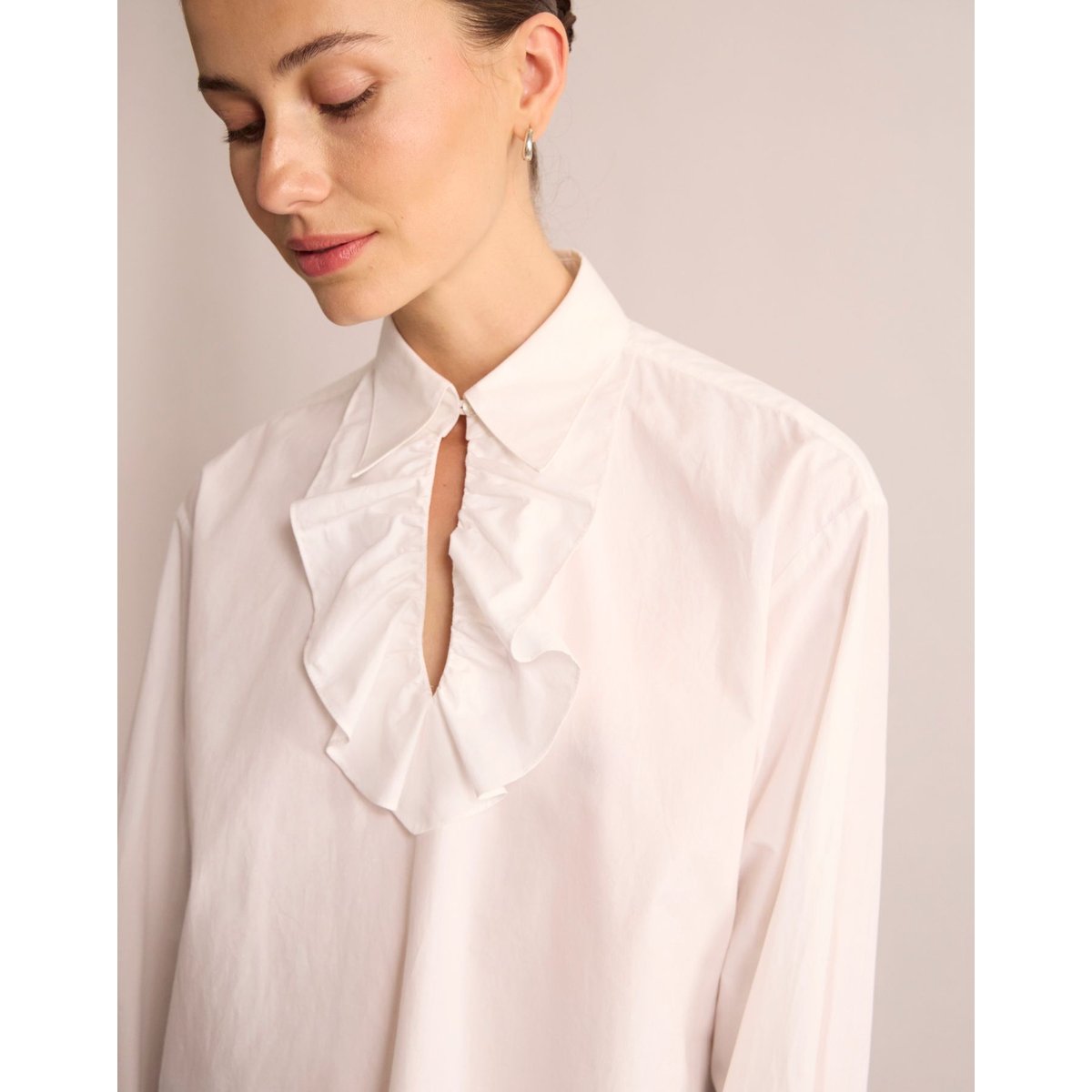 Chemise Ortiz en coton blanc white, INES DE LA FRESSANGE PARIS