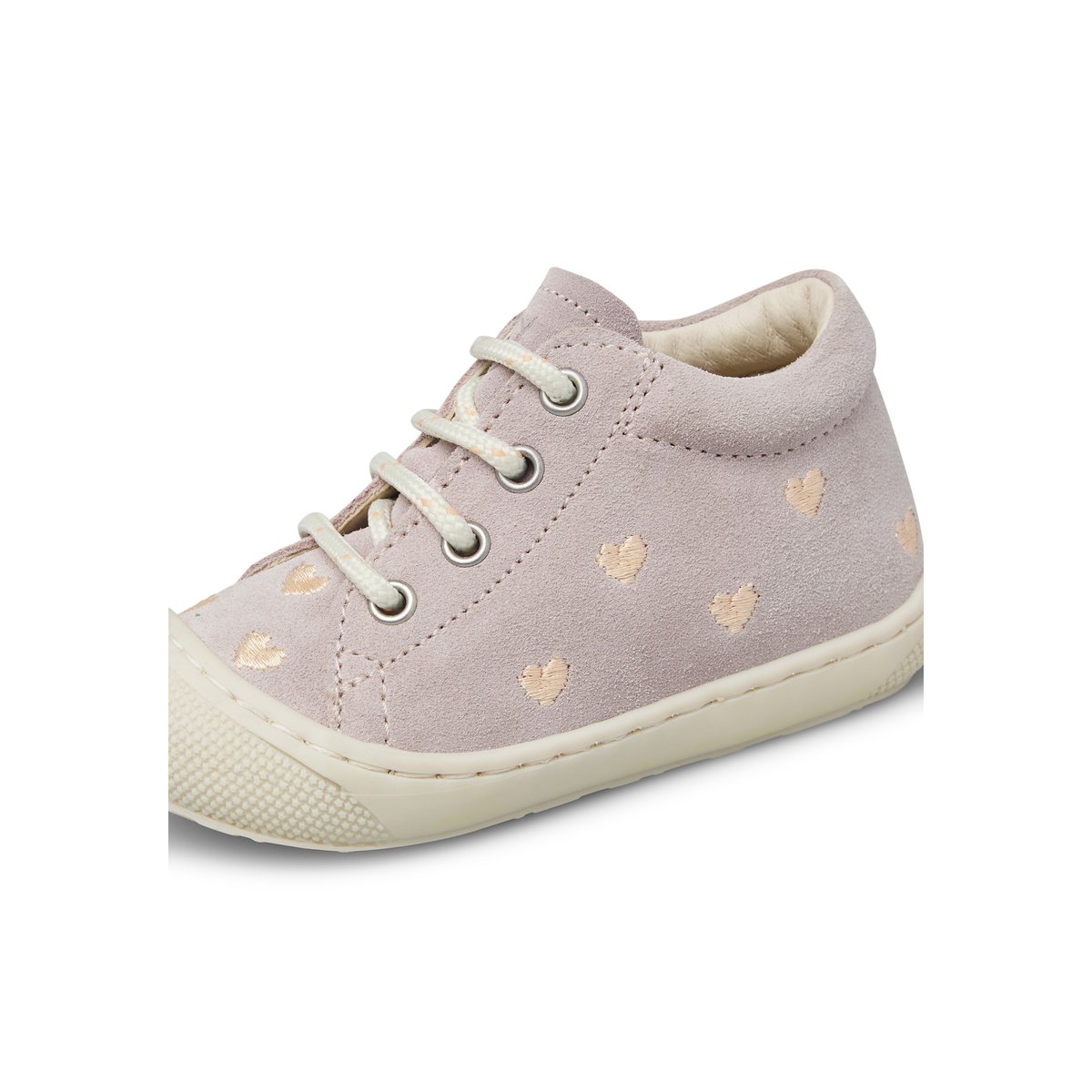 Chaussures premiers pas en suède COCOON EMBR.HEARTS rose poudré-, NATURINO
