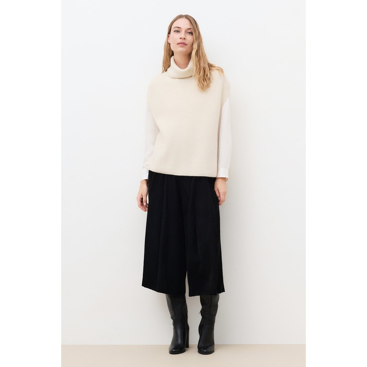 Pull droit col roulé MROZENN ecru, CAROLL