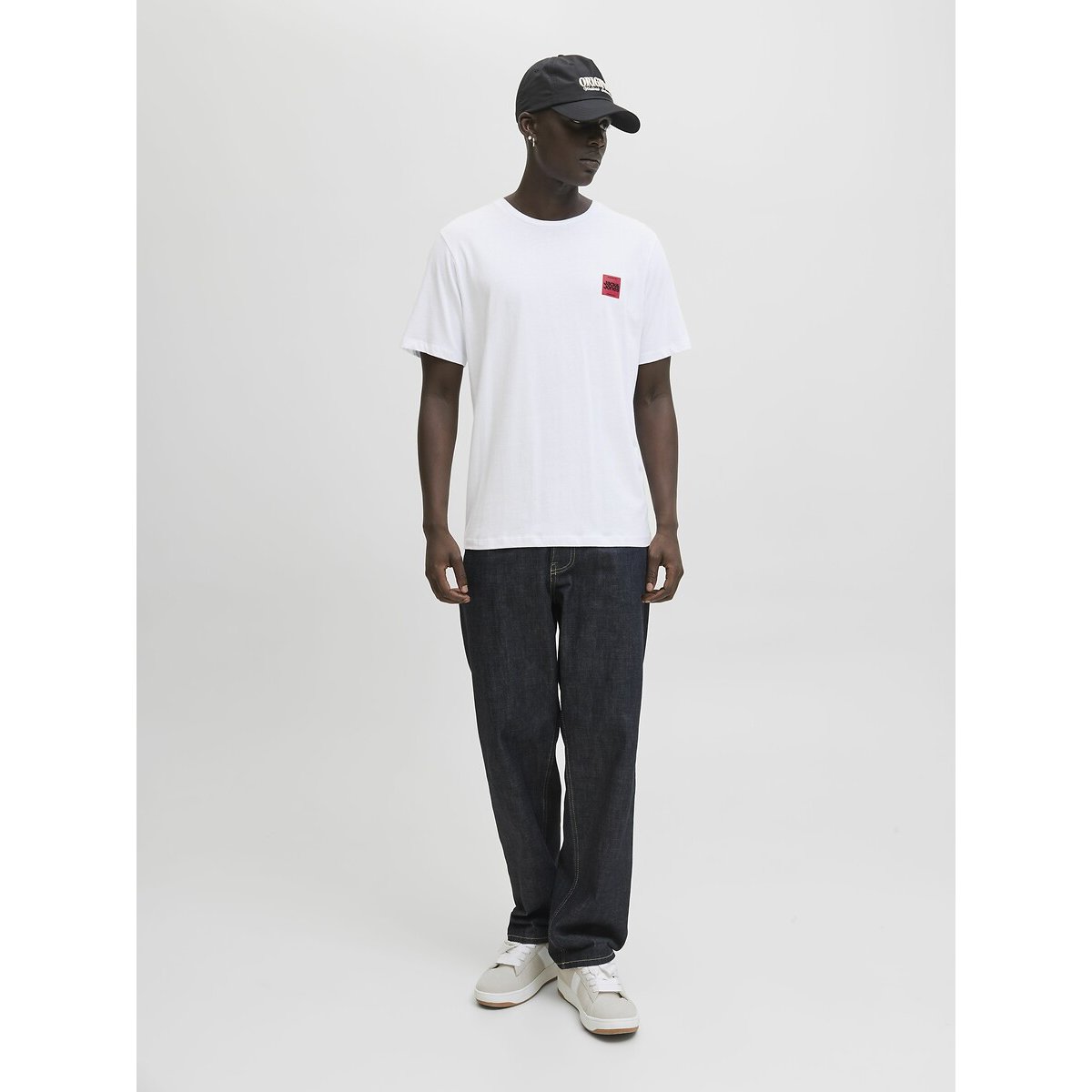 T-shirt col rond Logo blanc, JACK & JONES