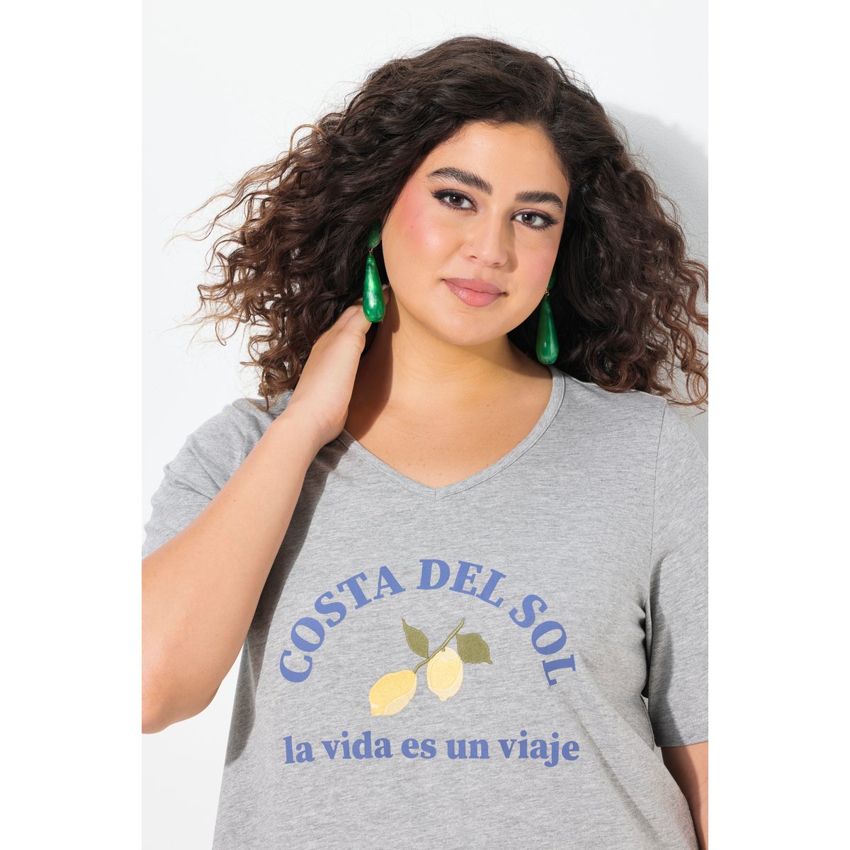 Robe en jersey gris clair chiné, ULLA POPKEN
