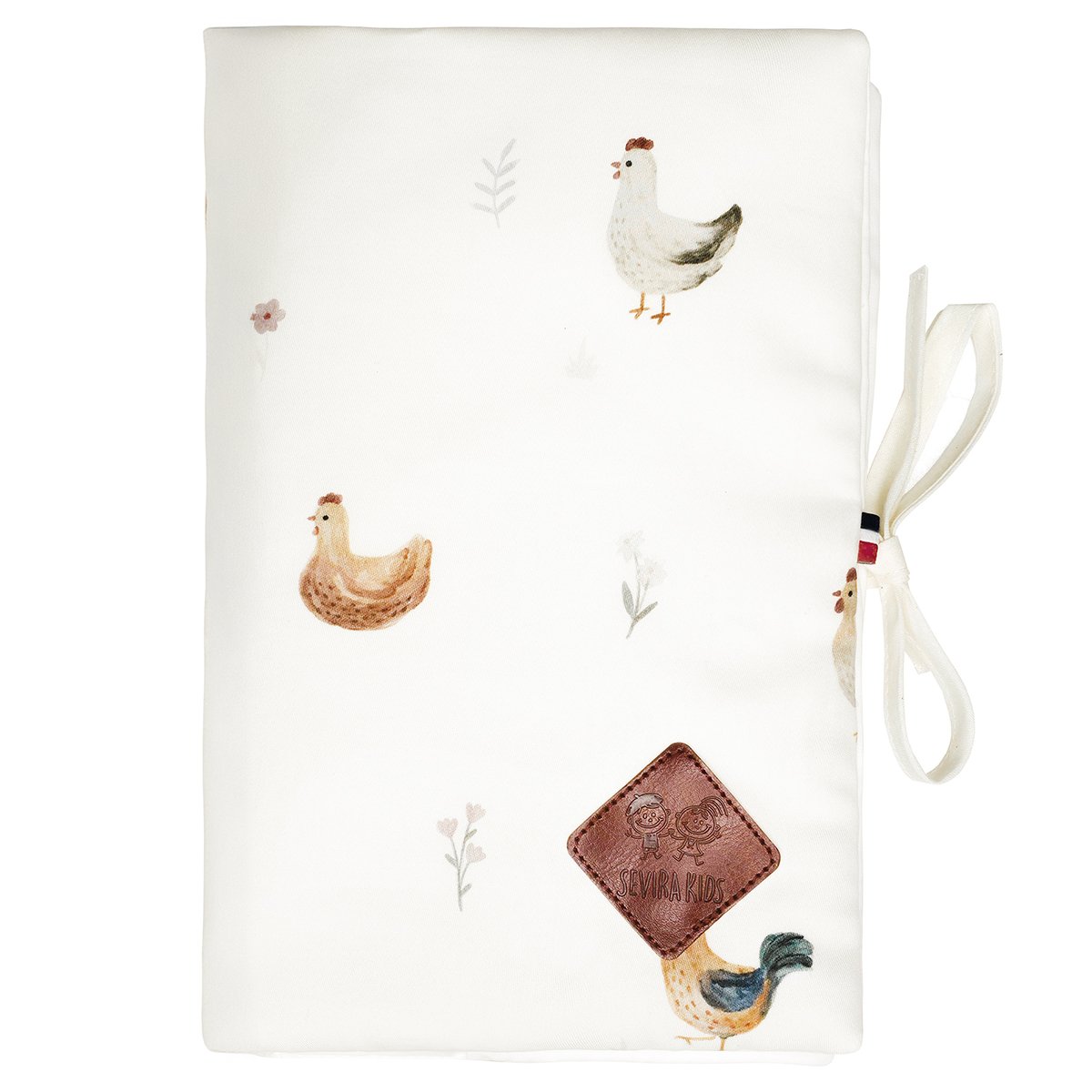 Protège carnet de santé GALLINA écru – motif poules champêtre, SEVIRA KIDS