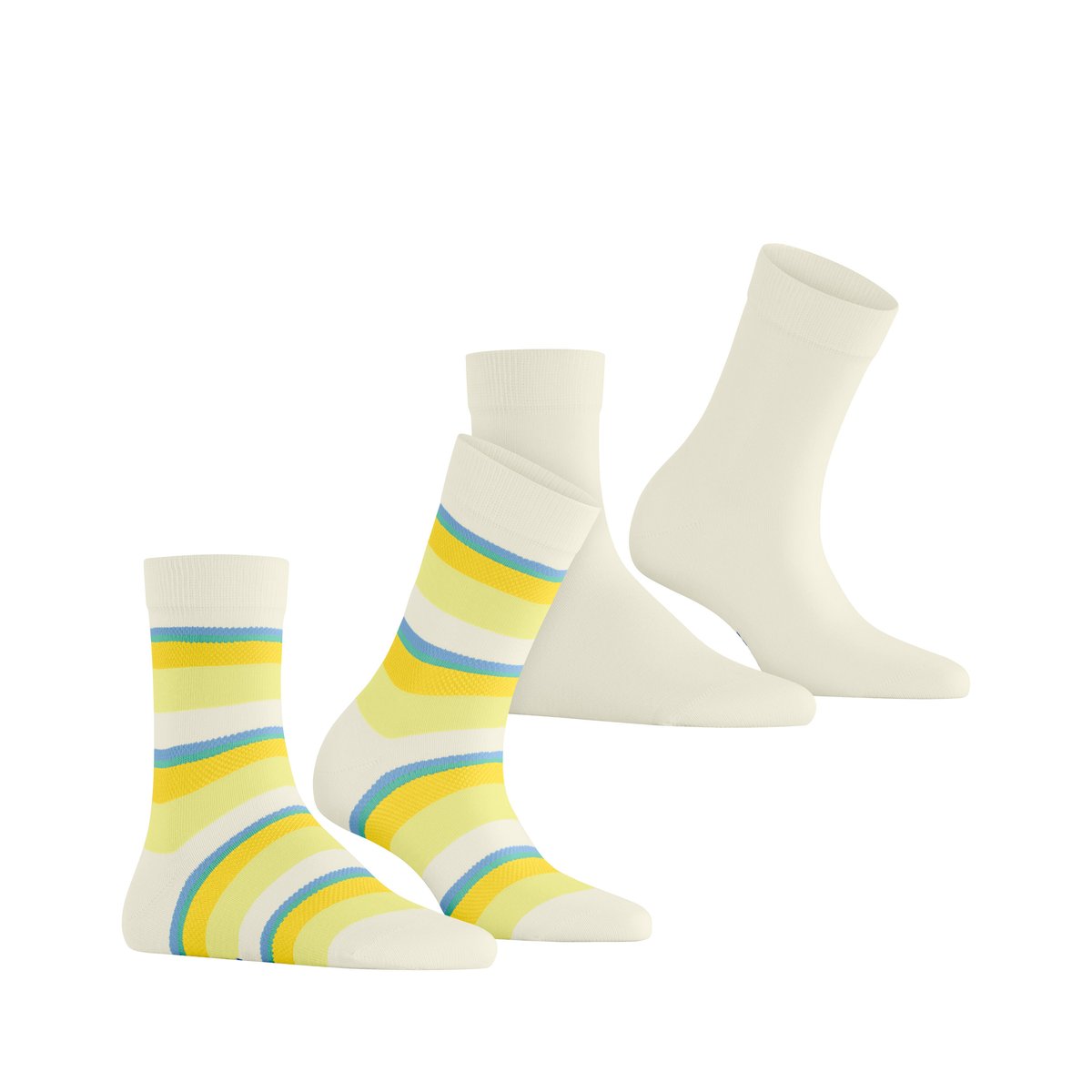 Chaussettes Crochet Stripe 2-Pack Opaque coloré, ESPRIT