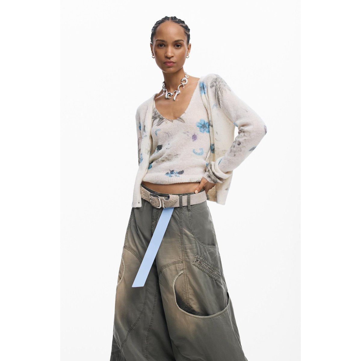 Pantalon cargo ballon vert, DESIGUAL