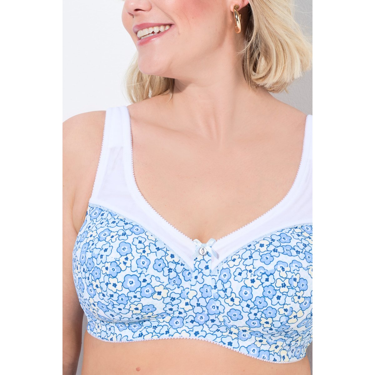 Soutien-gorge de maintien. Sans armatures. bleu, ULLA POPKEN