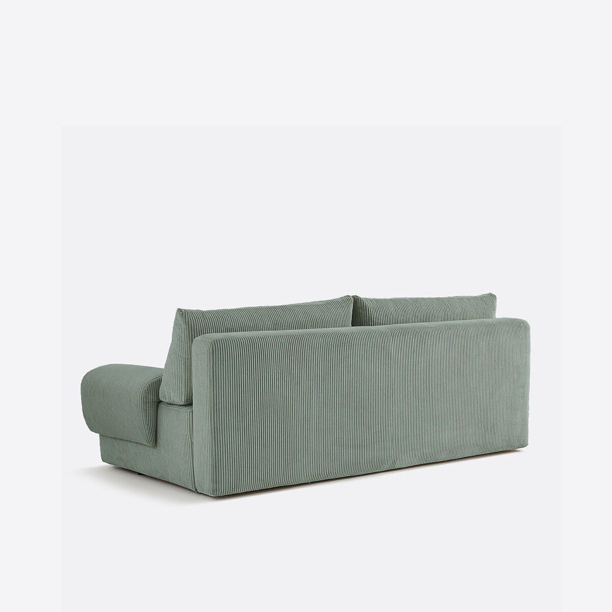 Canapé convertible avec coffre, 3 places en velours côtelé moyennes côtes, MAONA céladon, LA REDOUTE INTERIEURS