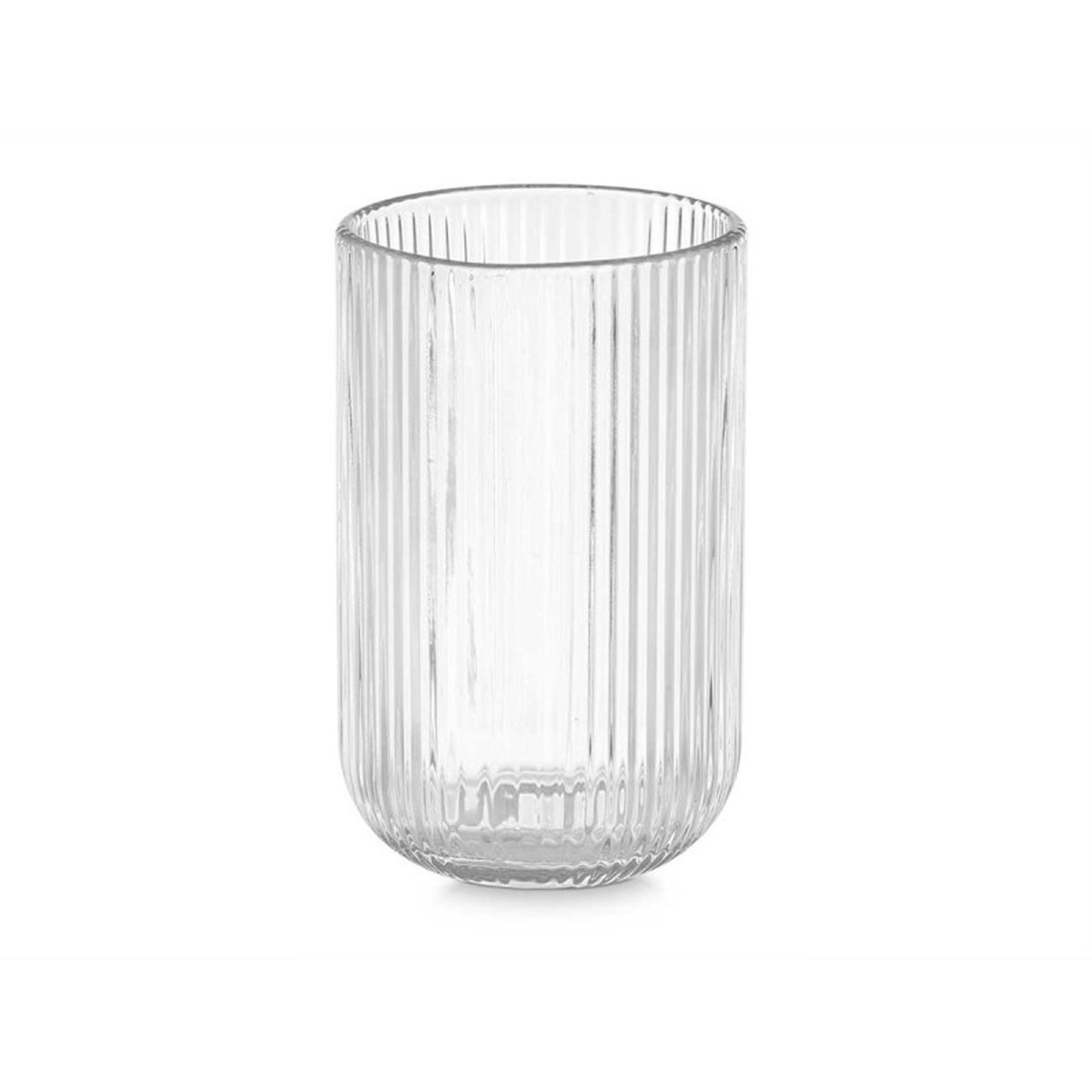 Set de 6 gobelets à eau en verre strié 43cl transparent, WADIGA