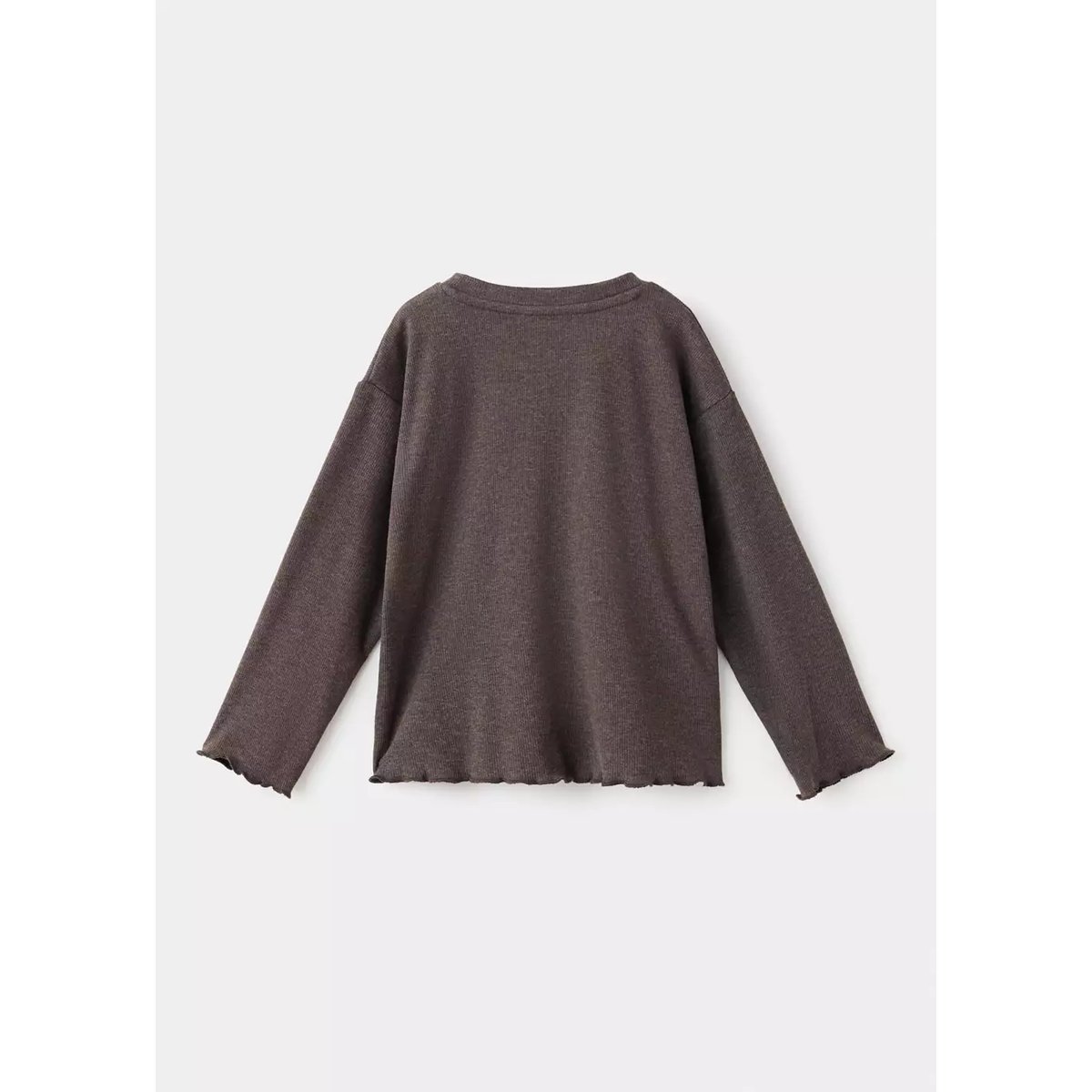 T-shirt en maille détails festonnés chocolat, MANGO BABY