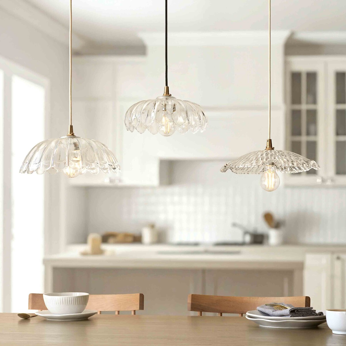 Cammie Scallopped Glass Pendant Light transparent, ÉDITÉ