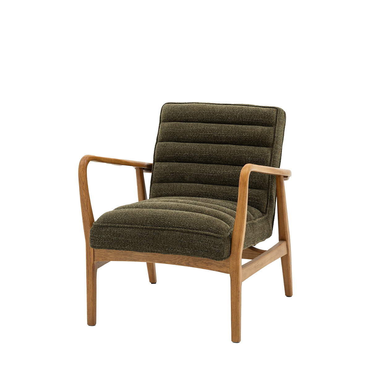 Fairfield Mid-Century Boucle Armchair with Solid Wood Frame green, ÉDITÉ