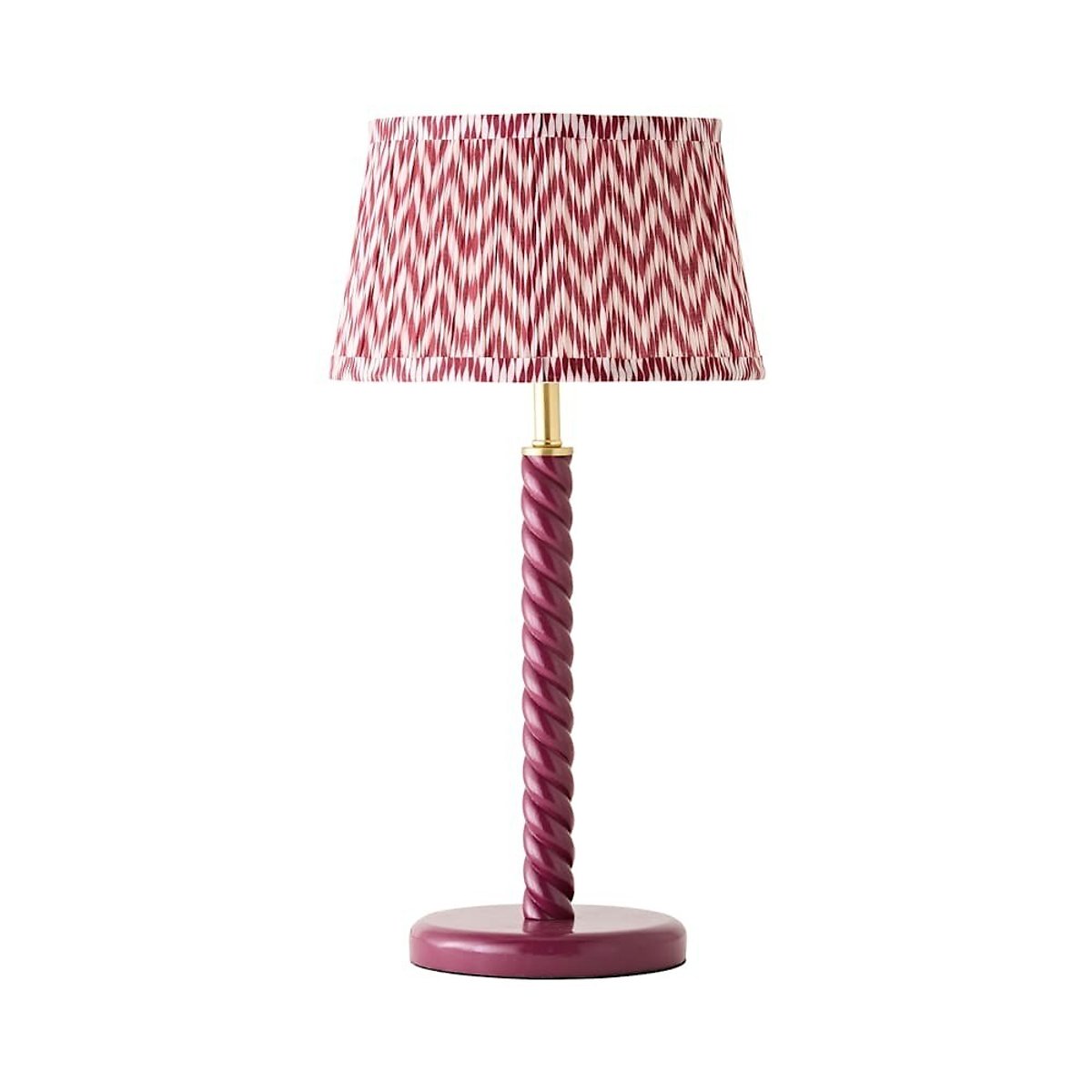 Amalia Twist Table Lamp with Chevron Taper Shade pink, SO'HOME