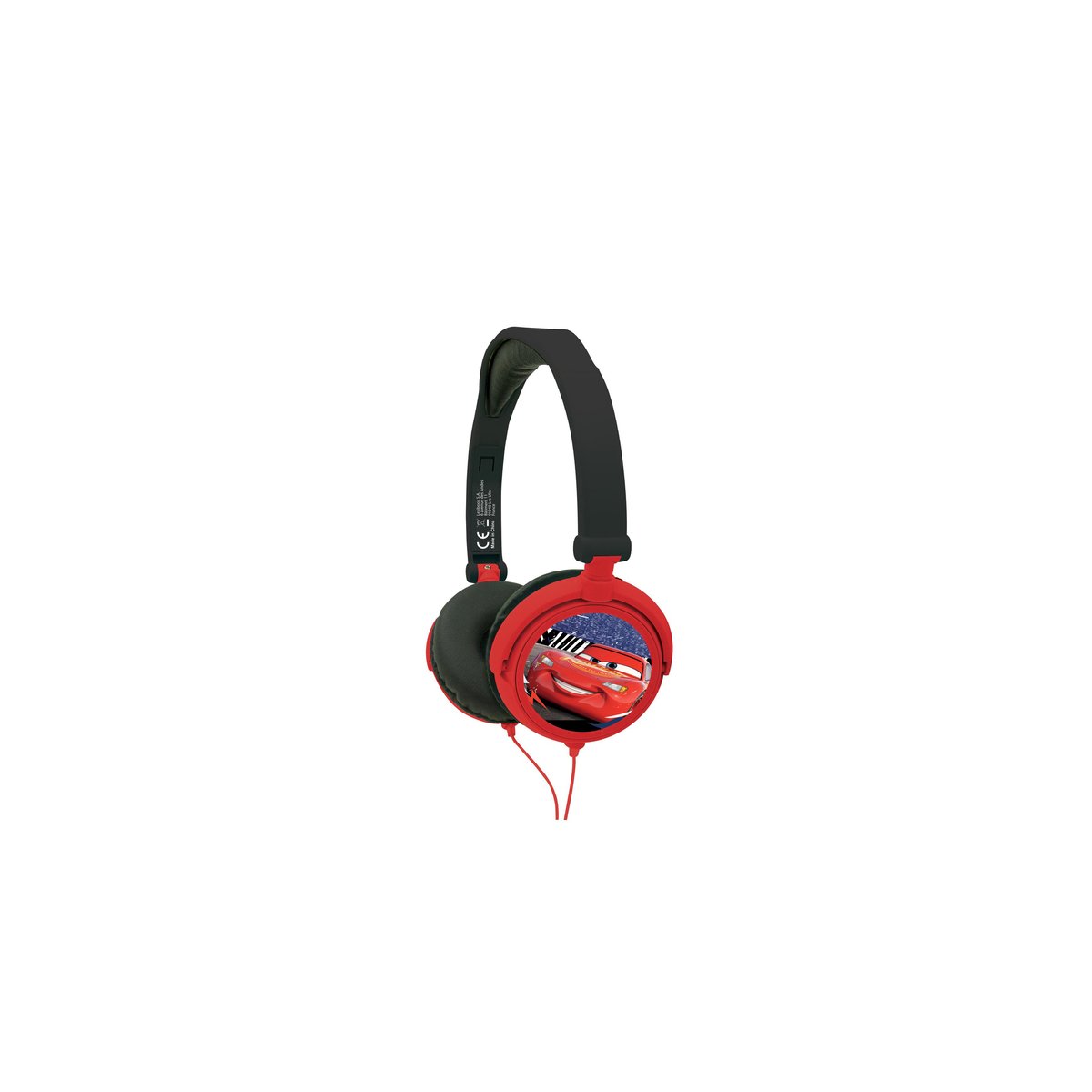Casque stéréo filaire pliable avec limitation de volume d'écoute Disney Cars rouge, LEXIBOOK
