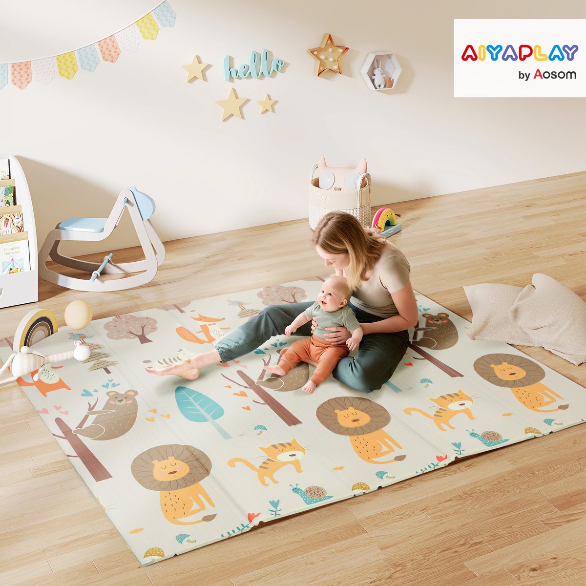 Tapis de jeu pour enfants XPE Multicolore multicolore, AIYAPLAY