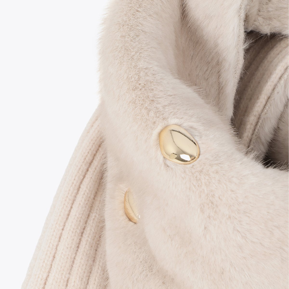 Tour de cou à détails métalliques beige clair, LOLA CASADEMUNT