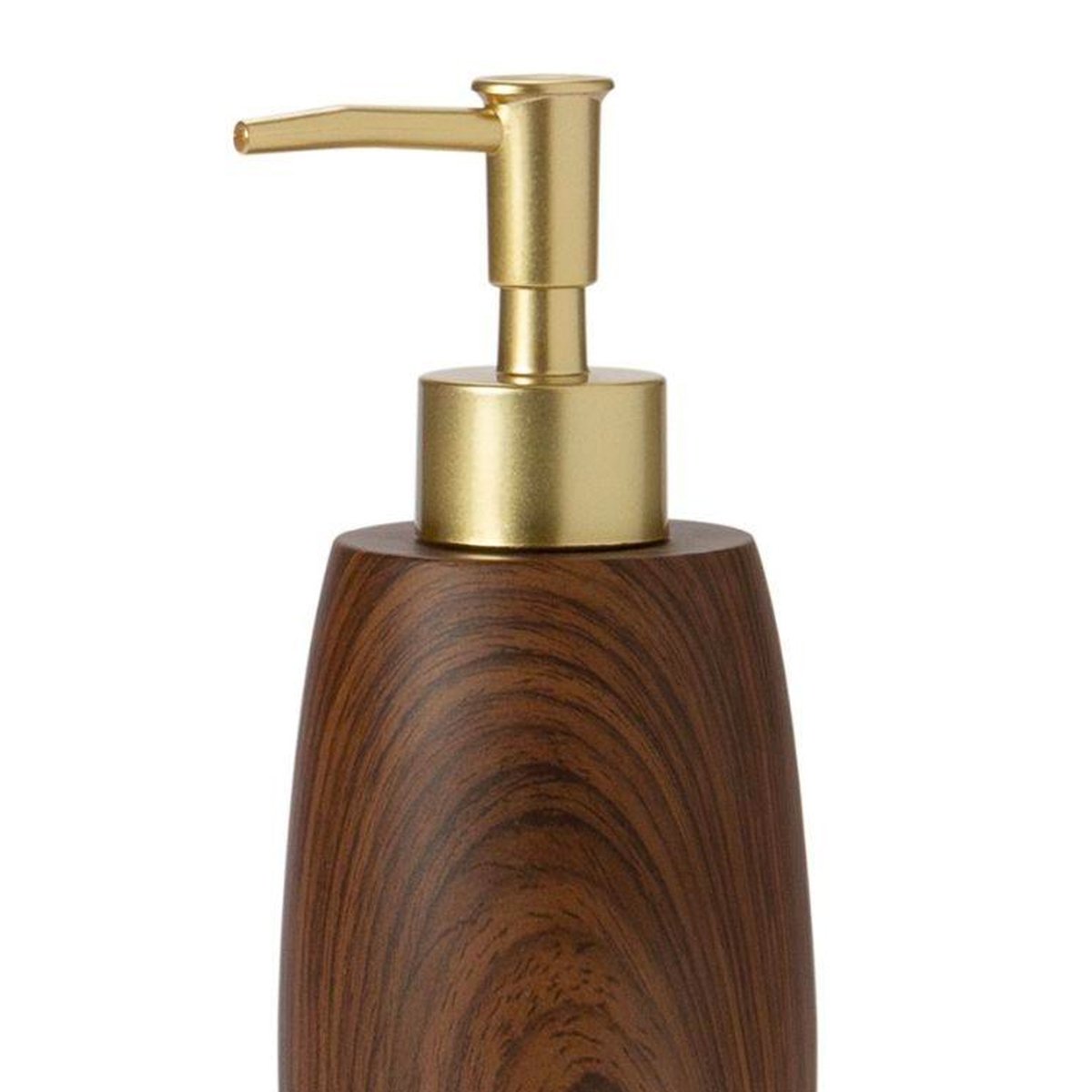 Distributeur de savon résine effet bois et doré bois, WADIGA