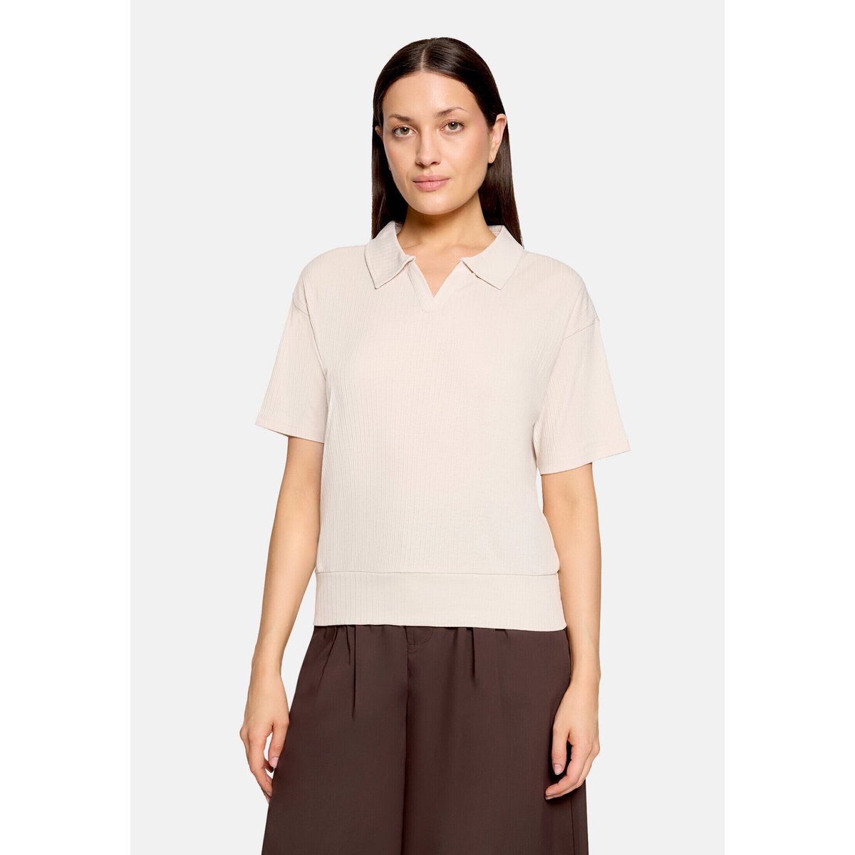 Polo manches courtes silky beige, CARTOON