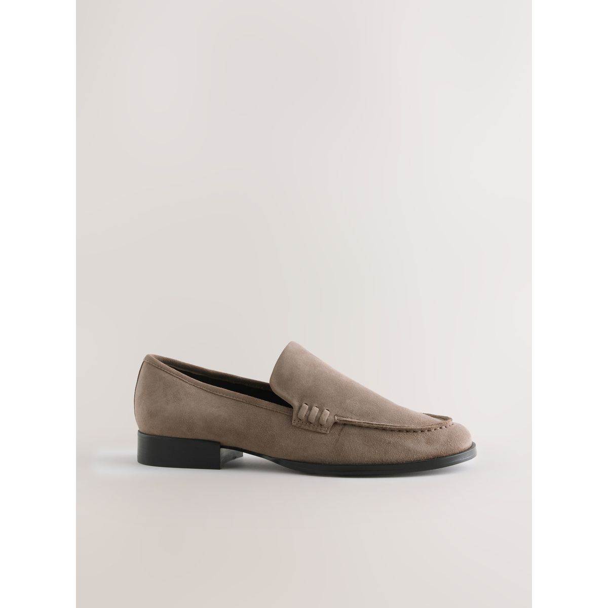 Mocassins bout rond en cuir forever comfort® daim grège, NEXT