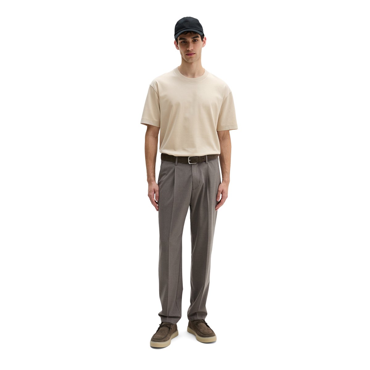T-shirt relaxed en jersey de coton bio épais beige, MARC O'POLO