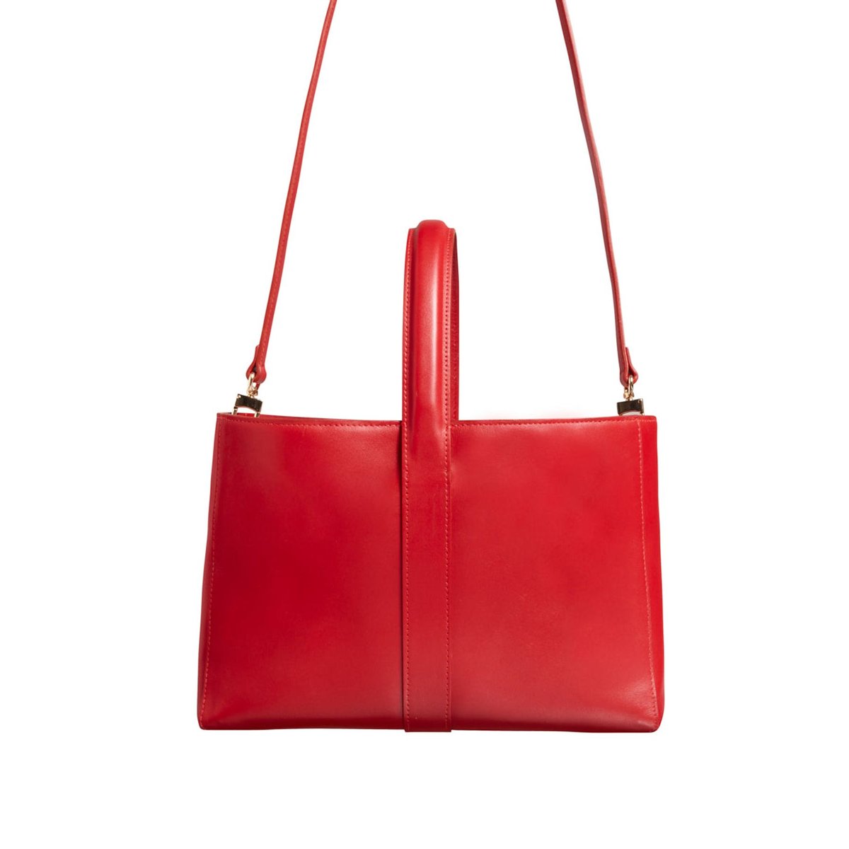 Sac cabas cuir Léonore petit format rouge, INES DE LA FRESSANGE PARIS