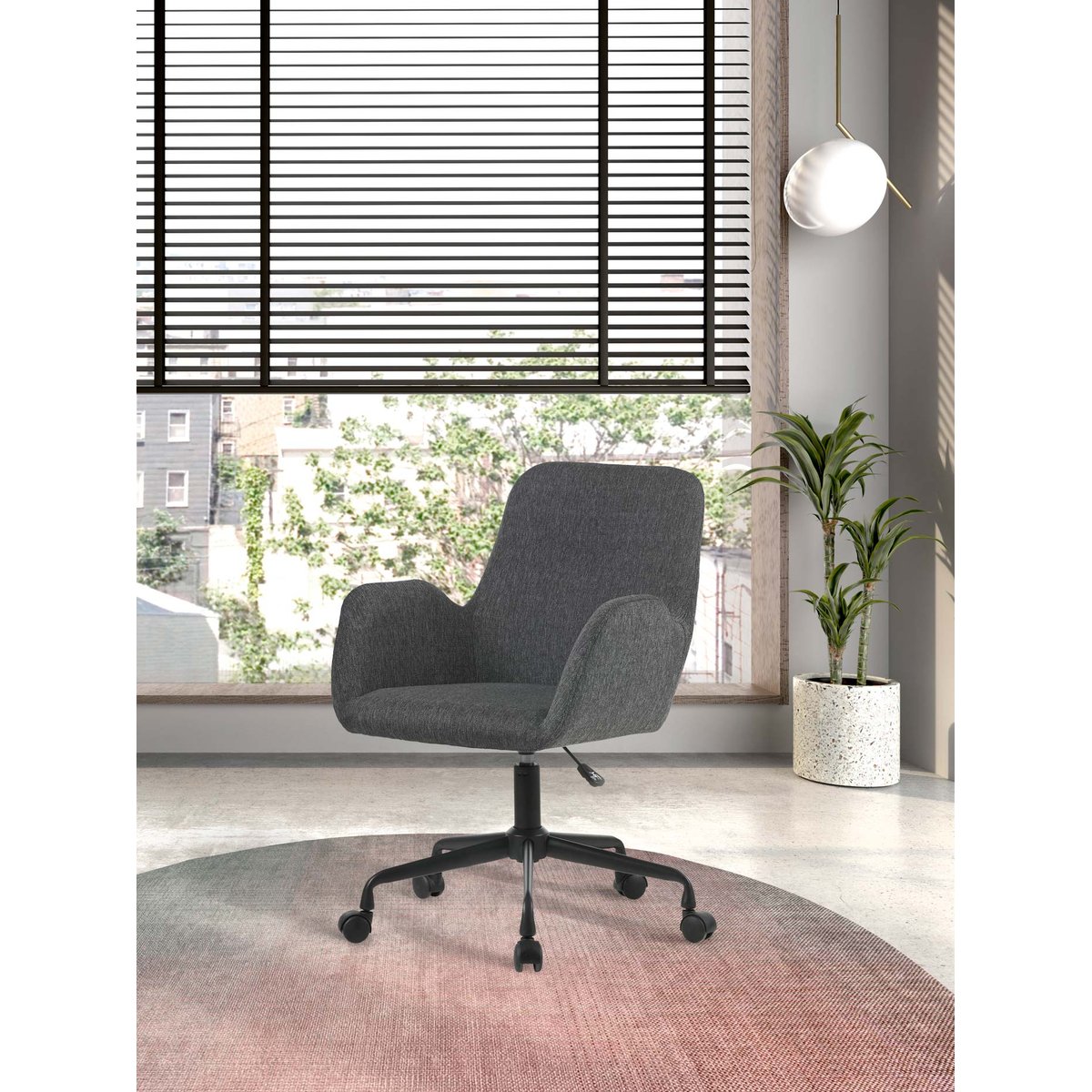 Fauteuil de bureau à roulettes, MAEL gris marengo, HISPANOHOGAR