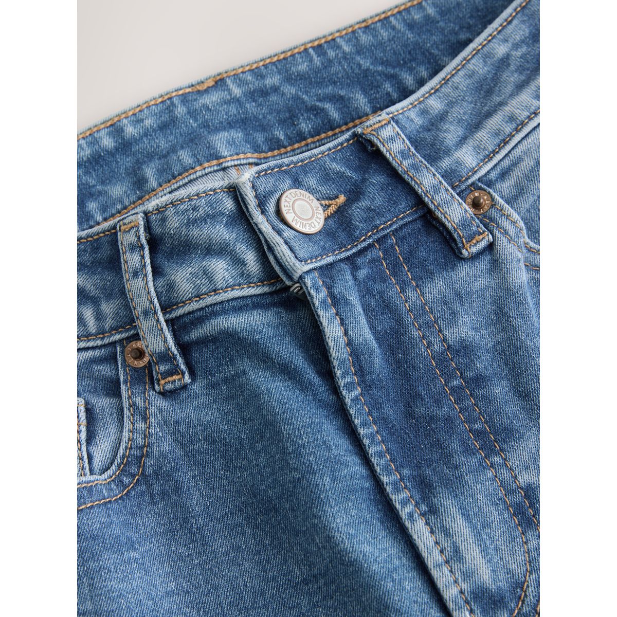 Jean slim stretch sablier à taille mi-haute jean bleu moyen, NEXT