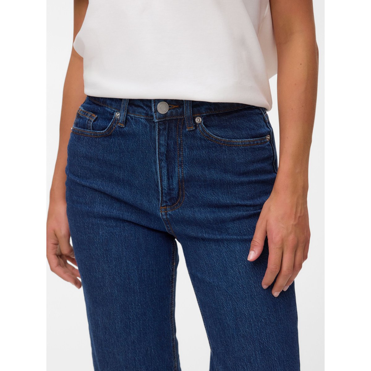 Jean À Coupe Large dark blue denim, VERO MODA