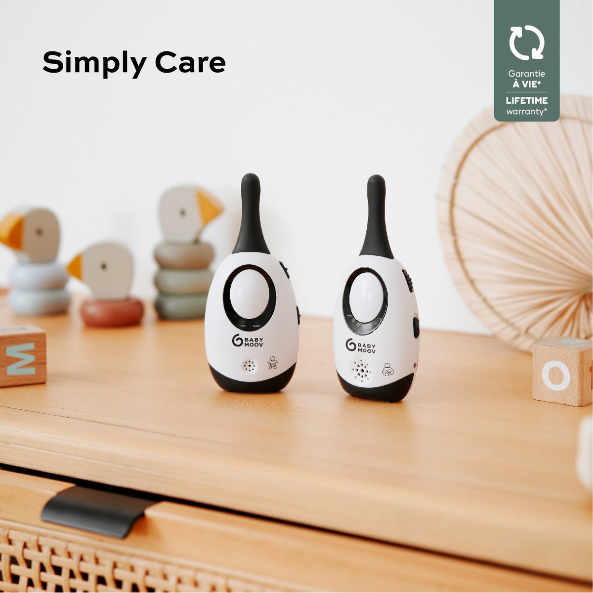 Babyphone audio Simply Care blanc, BABYMOOV