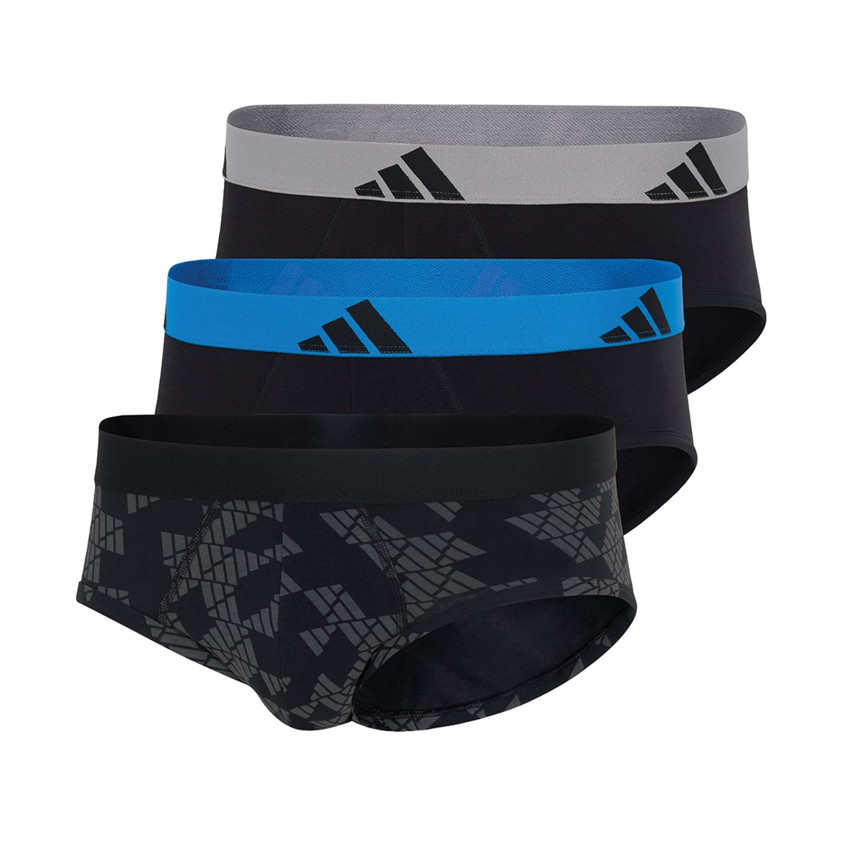 Lot de 3 slips unis Active Flex Cotton imprimé + noir, ADIDAS SPORTSWEAR