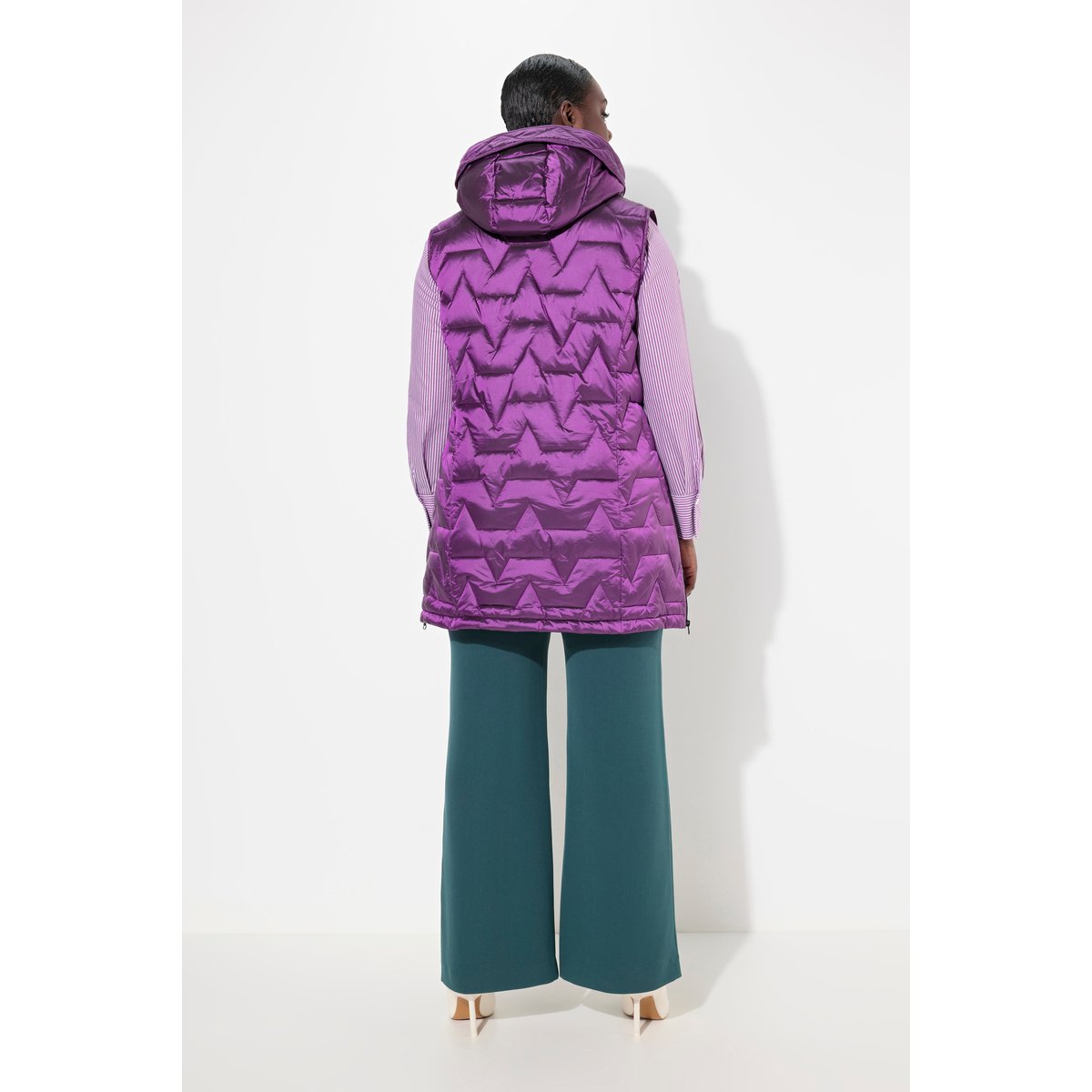 Gilet matelassé sans manches, aspect duvet magenta, ULLA POPKEN