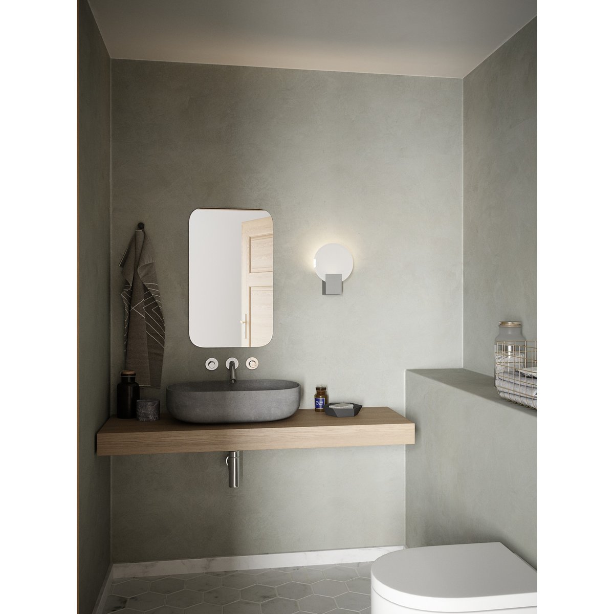 Applique murale salle de bain LED intégrée - fonctionnalité Moodmaker™ en plastique, HESTER blanc, NORDLUX