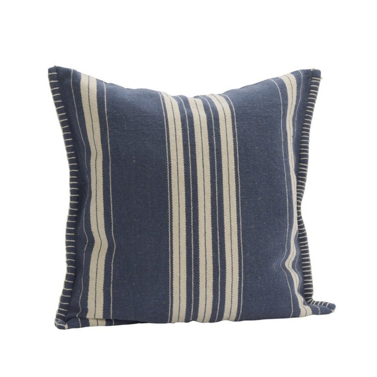 Housse de coussin design scandinave coton jute bleu, MADAM STOLTZ