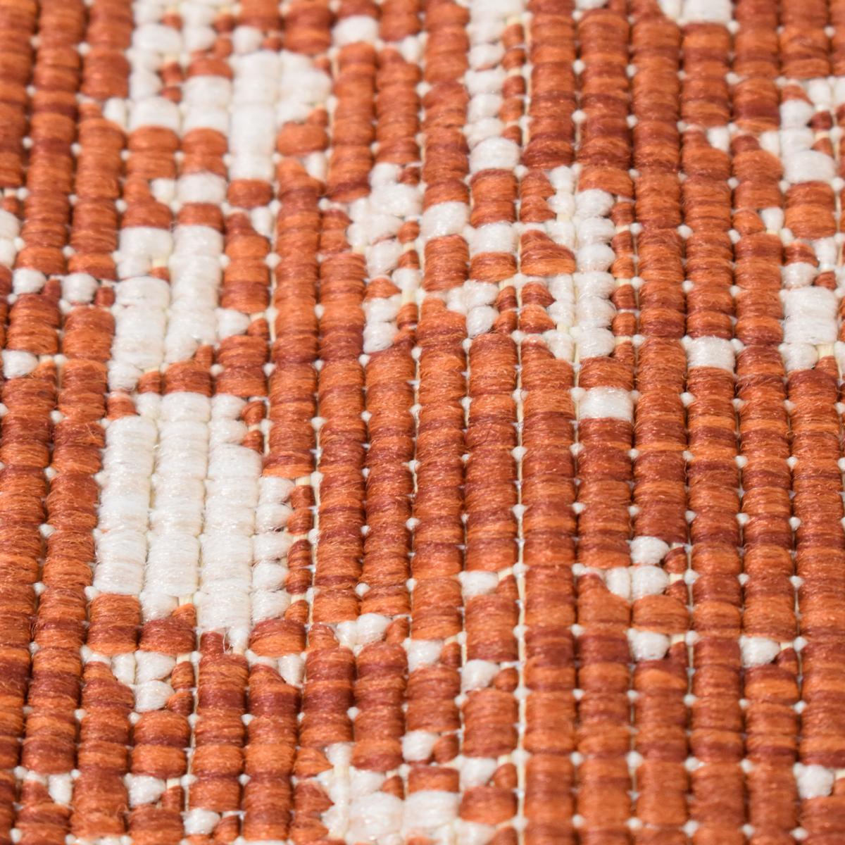 Tapis extérieur, kilim reversible LYN2 AU REVERSIBLE orange, crème, UN AMOUR DE TAPIS