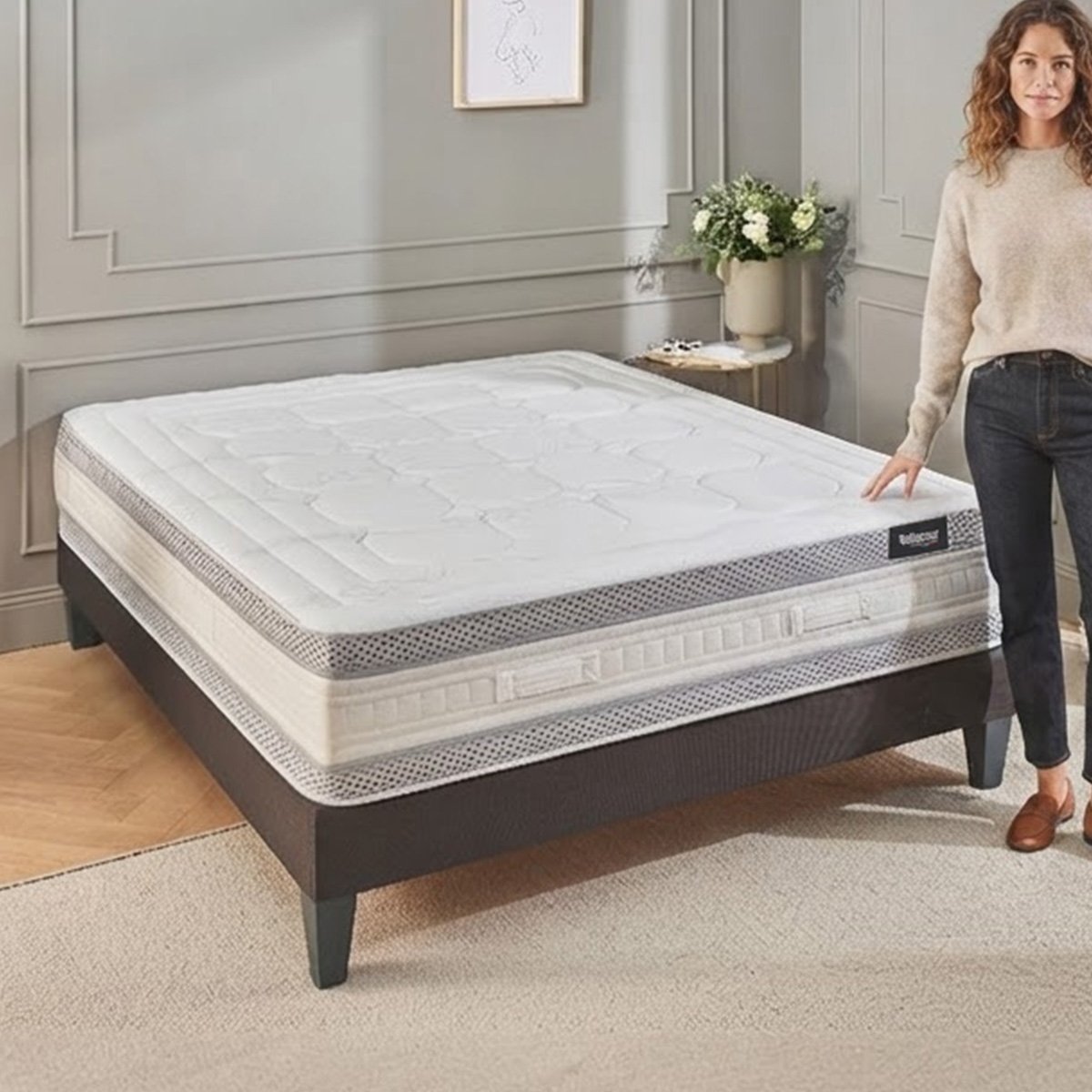 Matelas Ressorts ensachés 33 cm CHAMPS ÉLYSÉES blanc, BELLECOUR