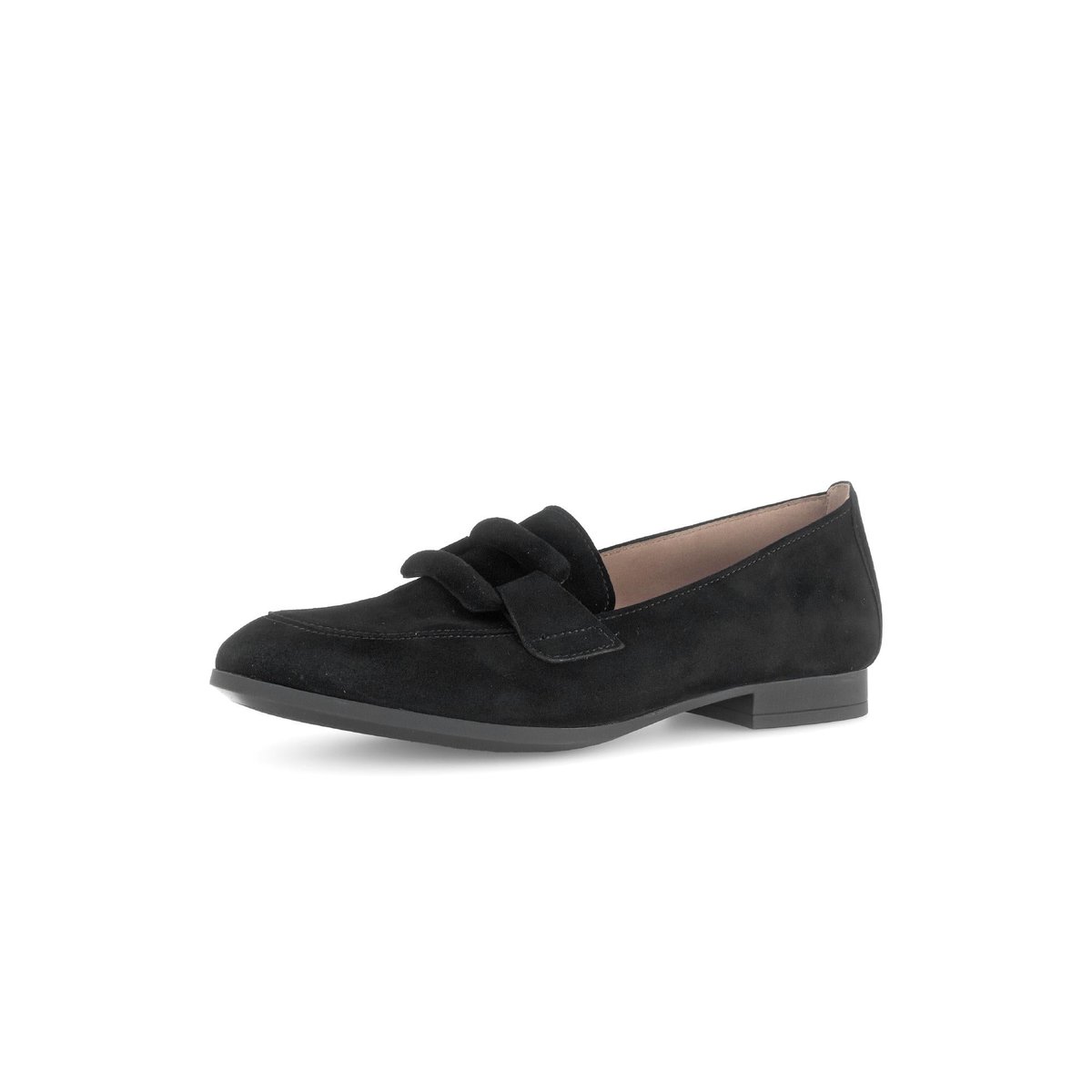 Mocassins en cuir à talon décroché noir, GABOR