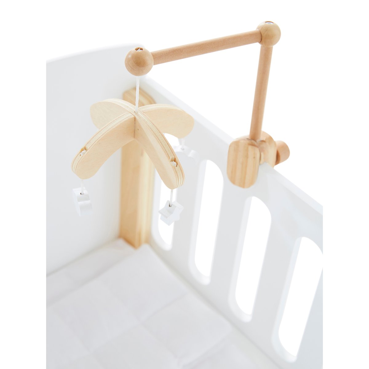 Mobile pour lit poupon en bois blanc, VERTBAUDET