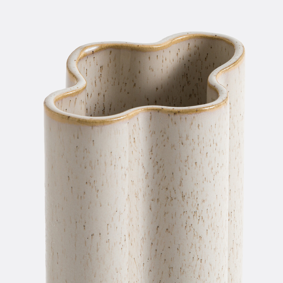 Jarrón de trébol de cerámica, al. 19,5 cm, Diaki marrón grisáceo, LA REDOUTE INTERIEURS