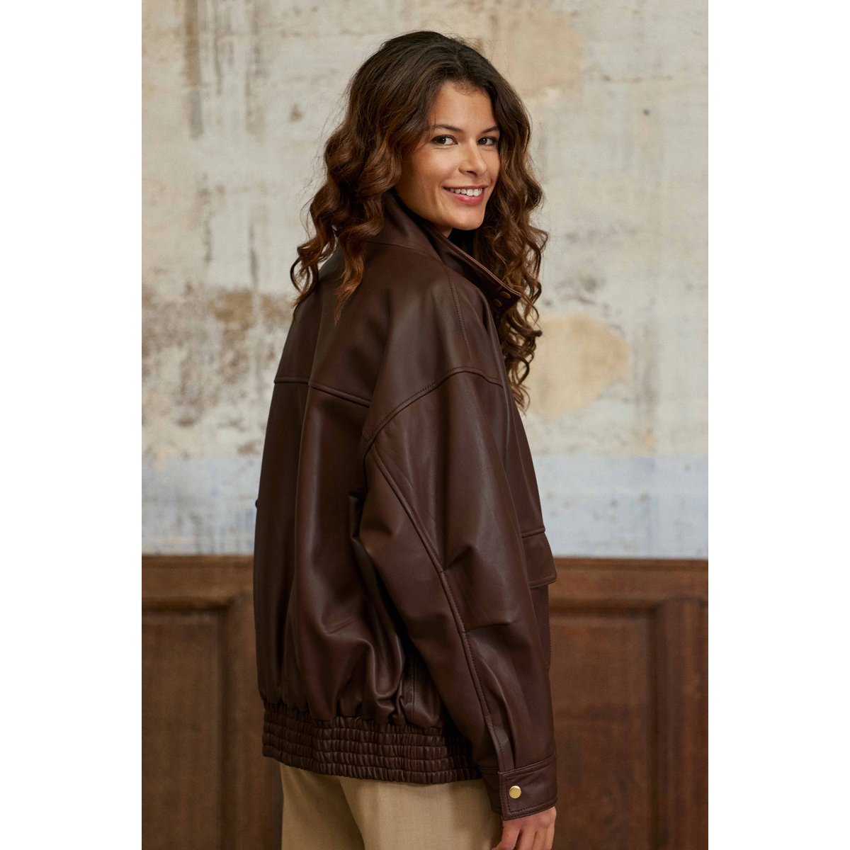 Veste col montant uni FLOY 16-marron, LA PETITE ETOILE