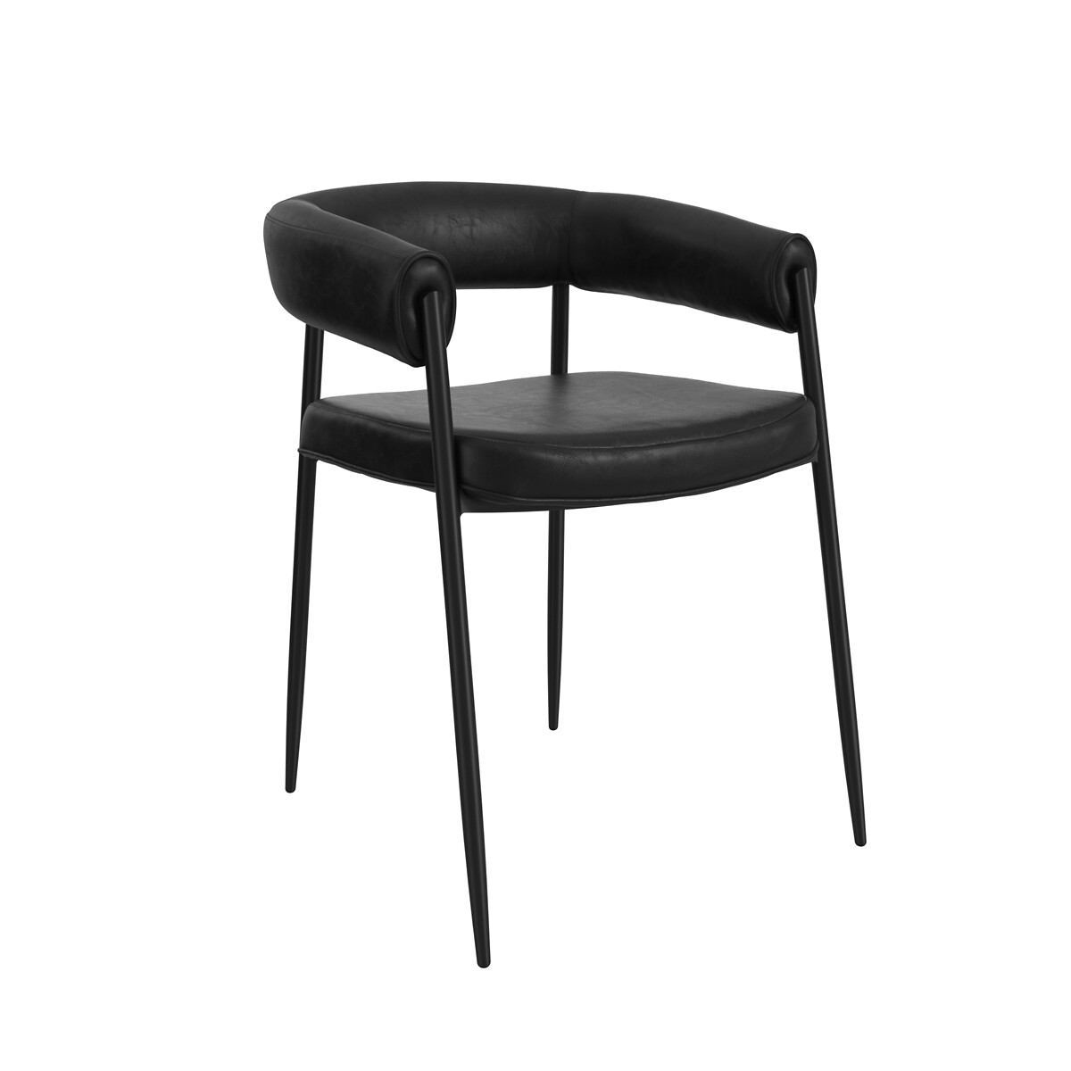 Simona Faux Leather Dining Chairs (Set of 2) black, SO'HOME