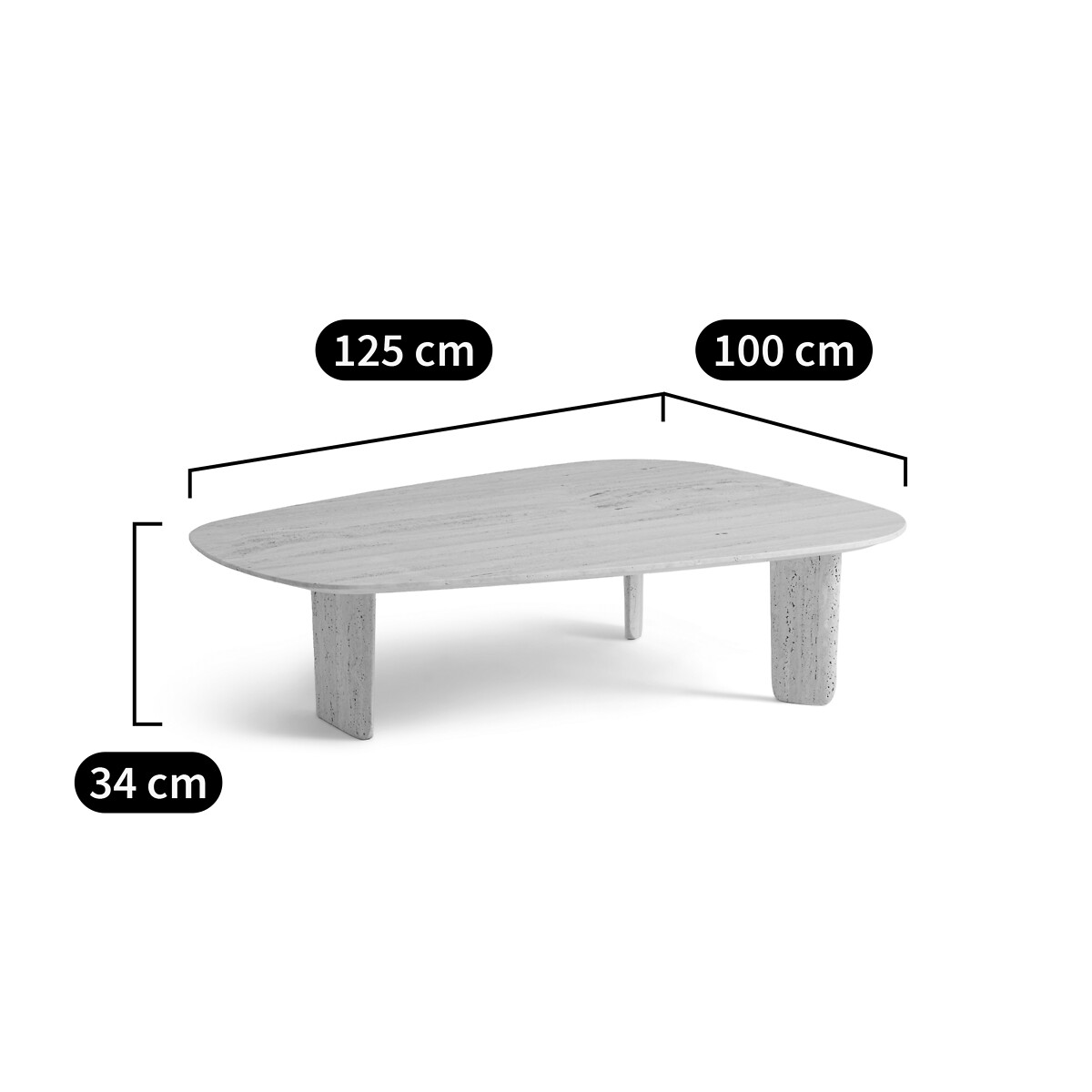 Mesa de centro em travertino, Dolmena travertino, AM.PM