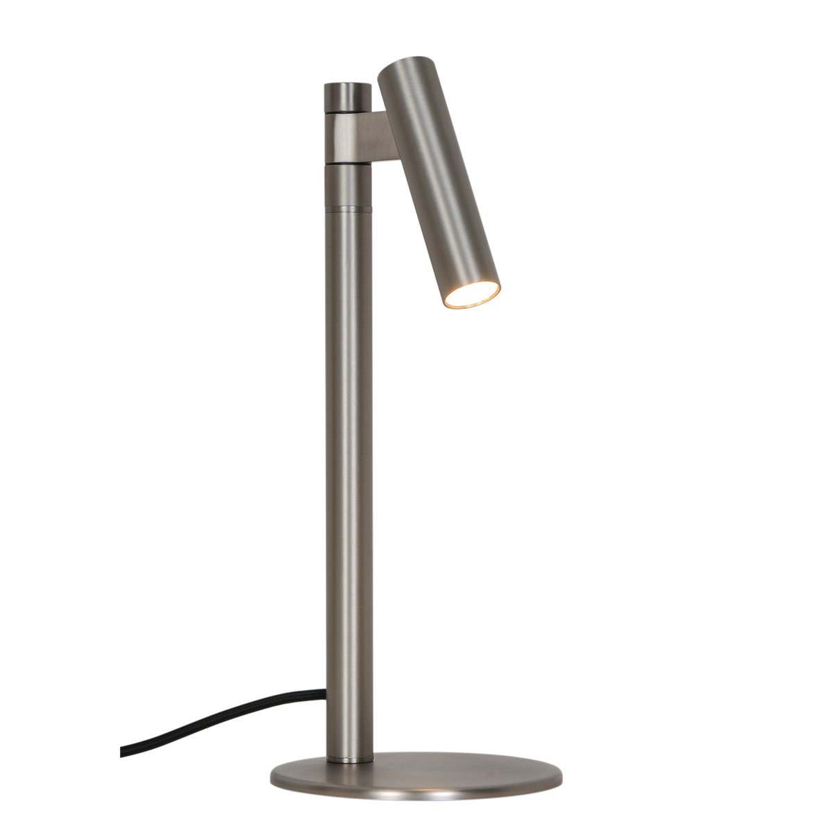 Lampe à poser tête d'éclairage orientable en aluminium, Makoto chrome satiné, DESIGN FOR THE PEOPLE