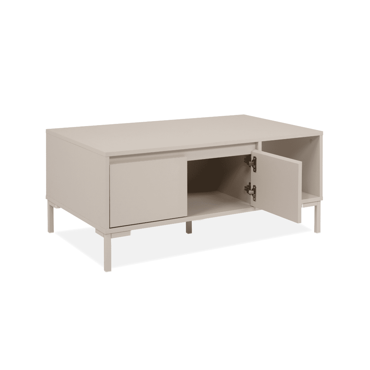 Table basse 2 portes, 1 niche NERIO beige, CALICOSY