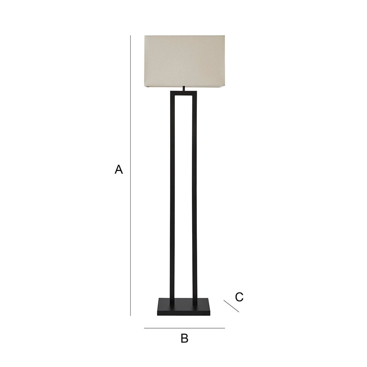 Glenda Double Stem Floor Lamp with Rectangular Shade black, SO'HOME