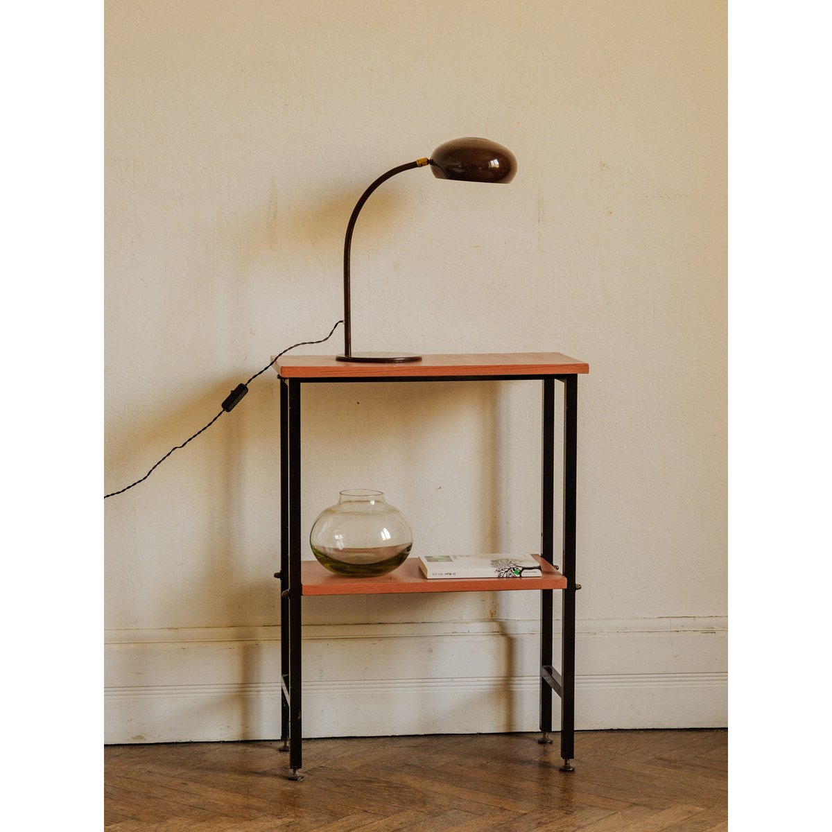 Lampe à poser en métal marron Julia N°1096 - Bon état marron, DEBONGOUT